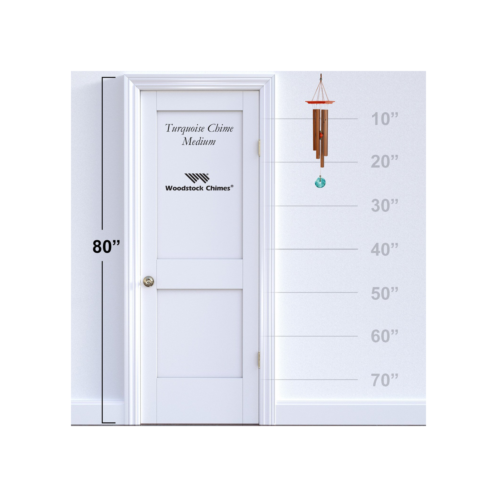 Woodstock Chimes Turquoise Chime, Medium