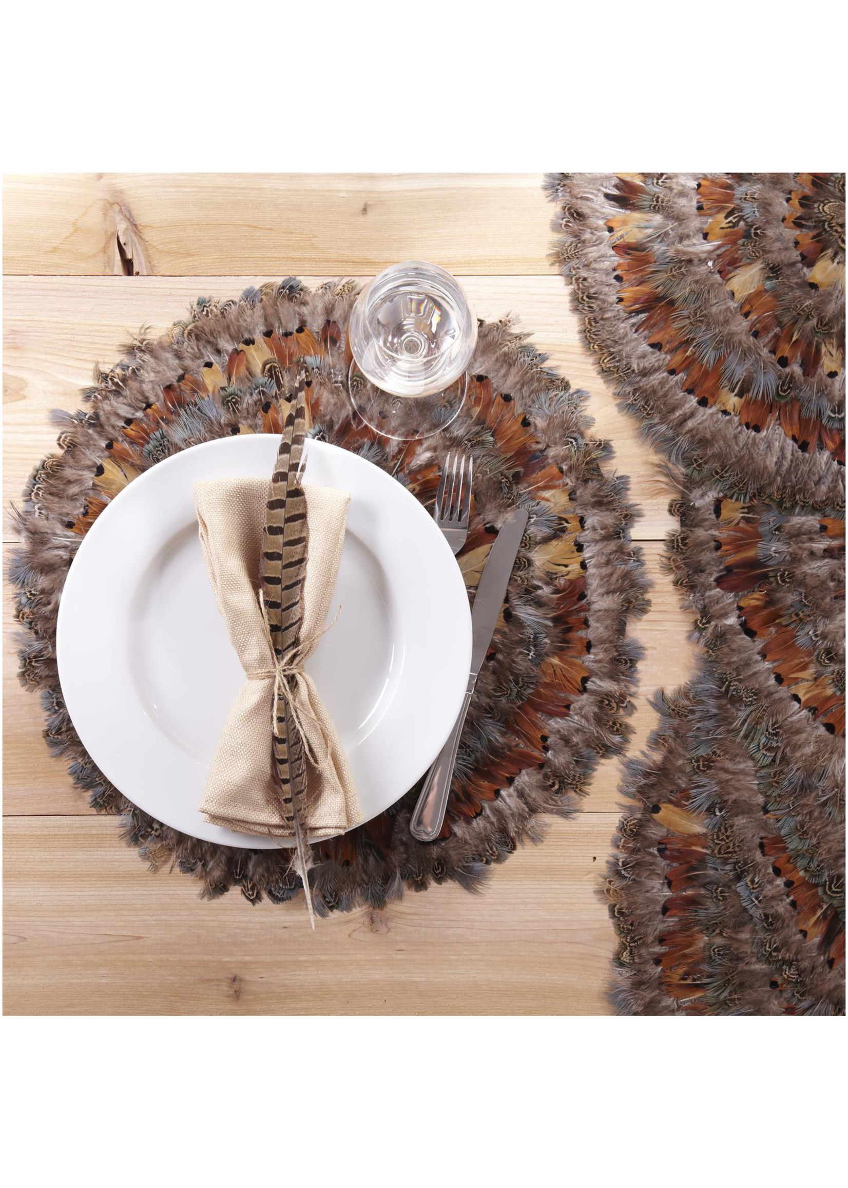 Two's Company, Inc. Pheasant Decorative Placemats