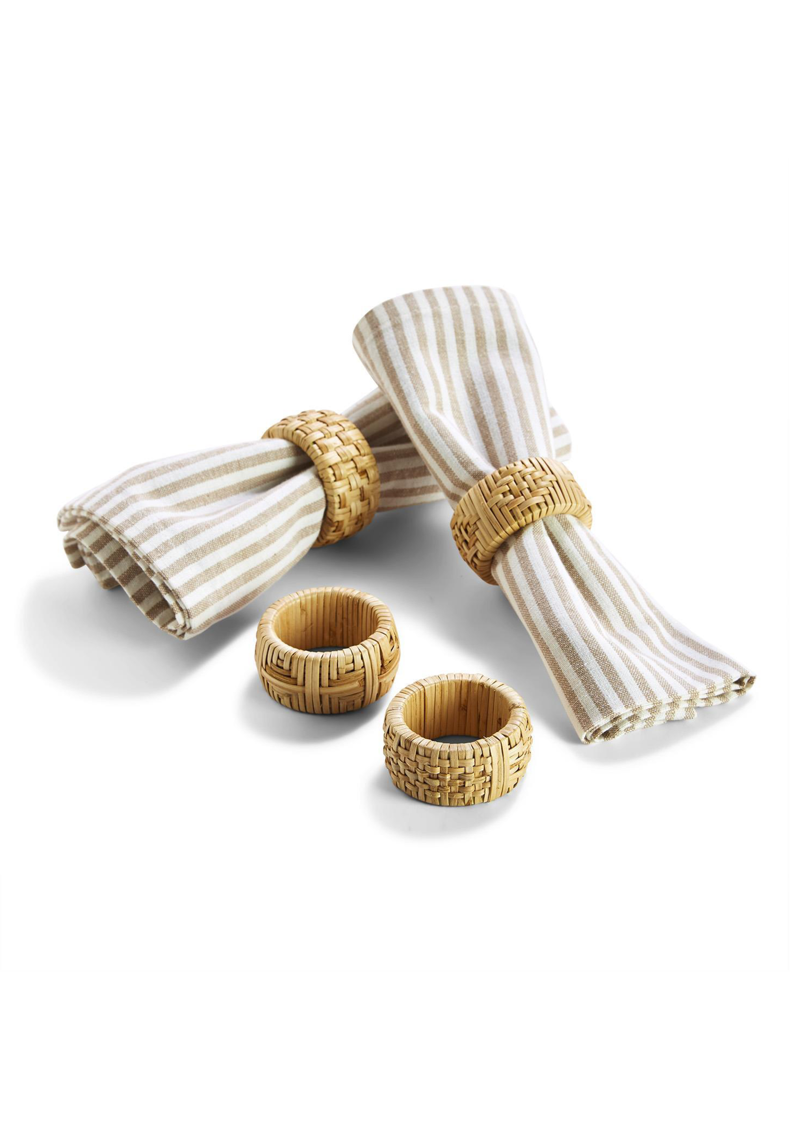 Two's Company, Inc. Cane Napkin Rings, Set of 4
