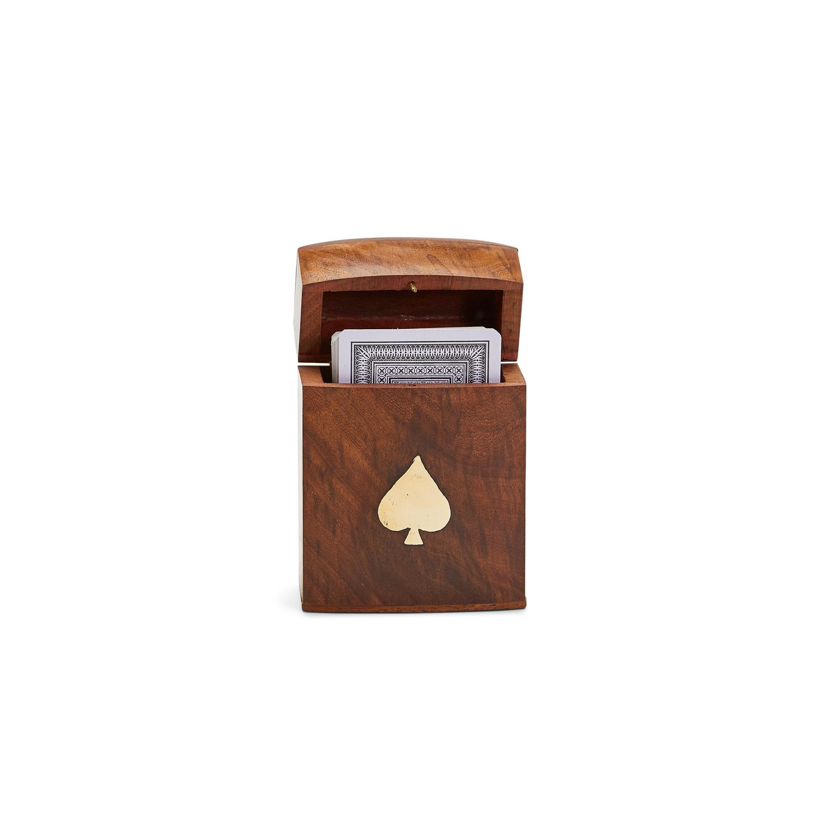 Two's Company, Inc. Wood Crafted Playing Card Set in Wooden Box