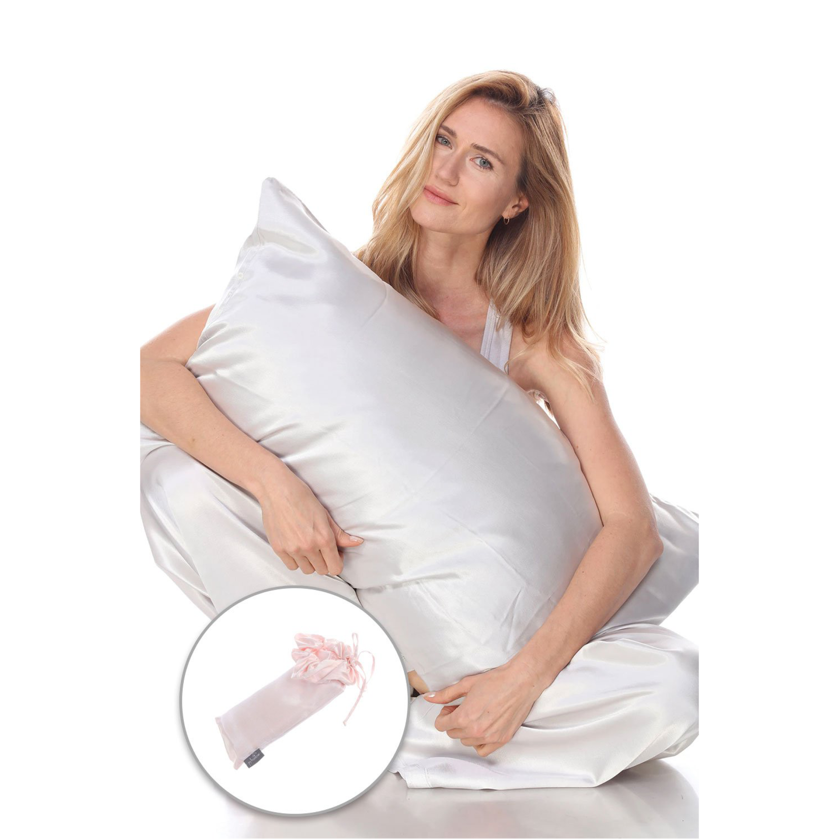 PJ Harlow Single Pillowcase w/Scrunchy, Pearl