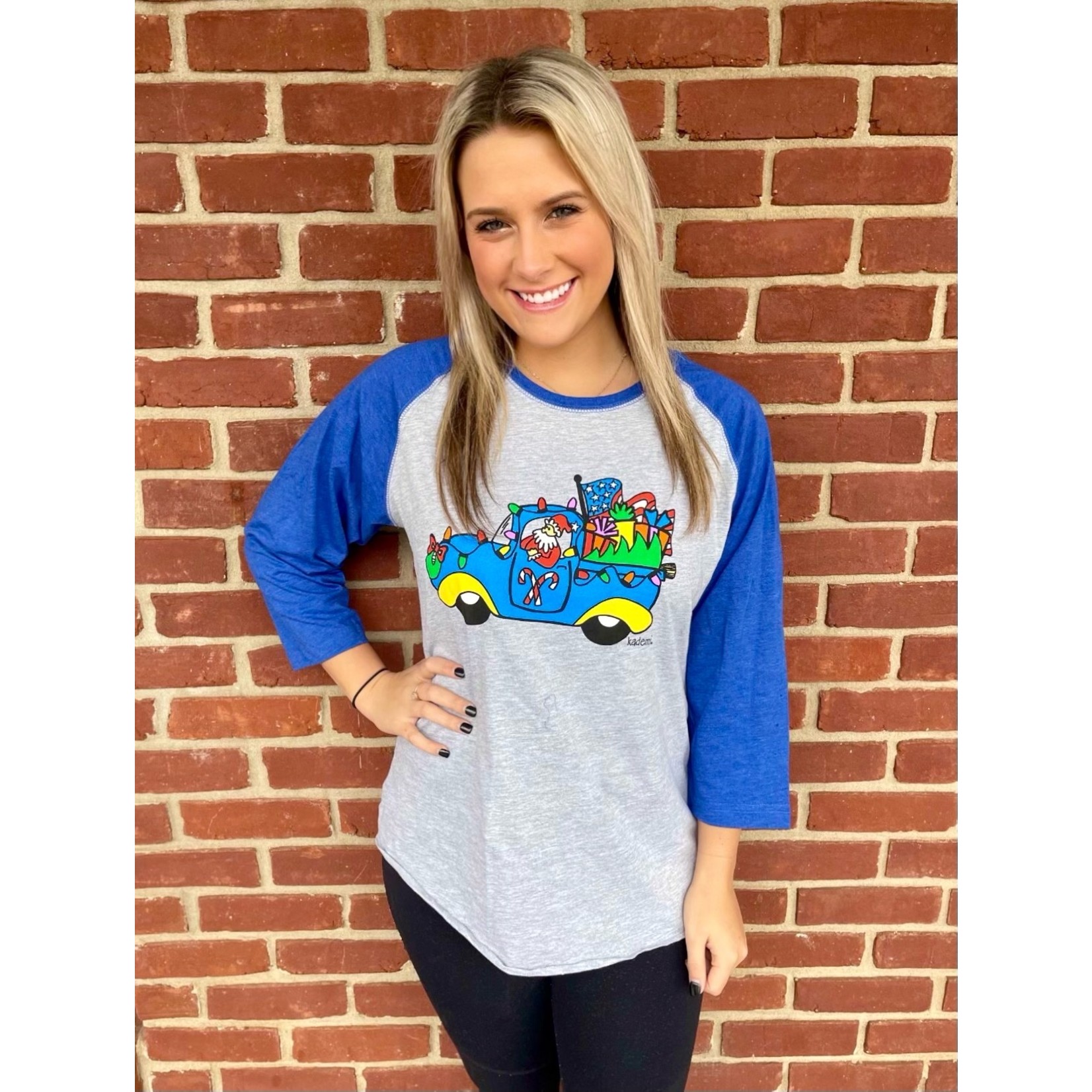 Kademi Ho Rider Blue Baseball Tee