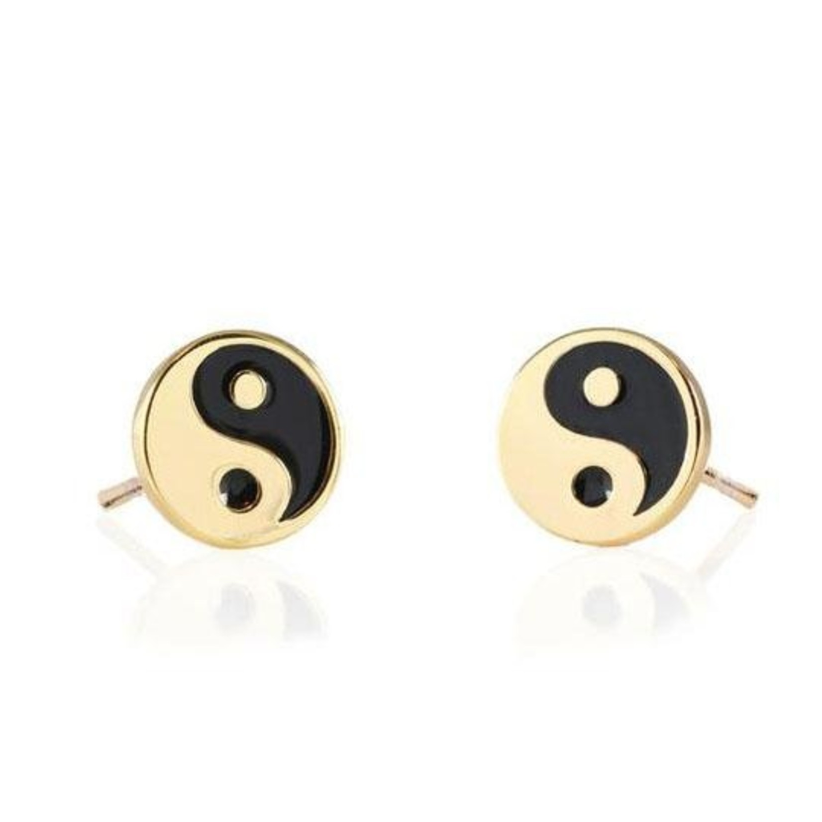 Kris Nations Yin and Yang Enamel Stud Earring Gold