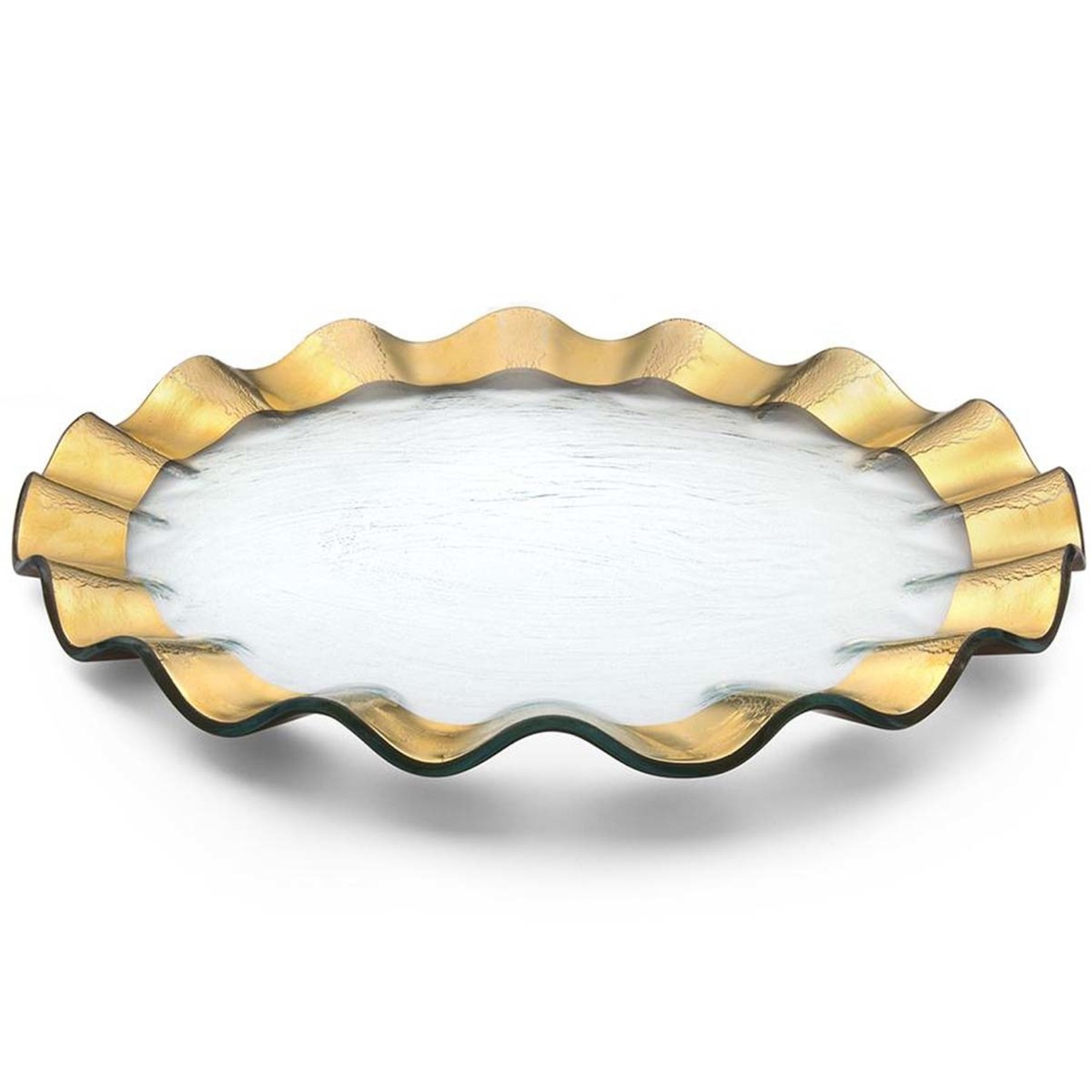 Annieglass Ruffle Buffet Plate (Charger), Gold, 13"