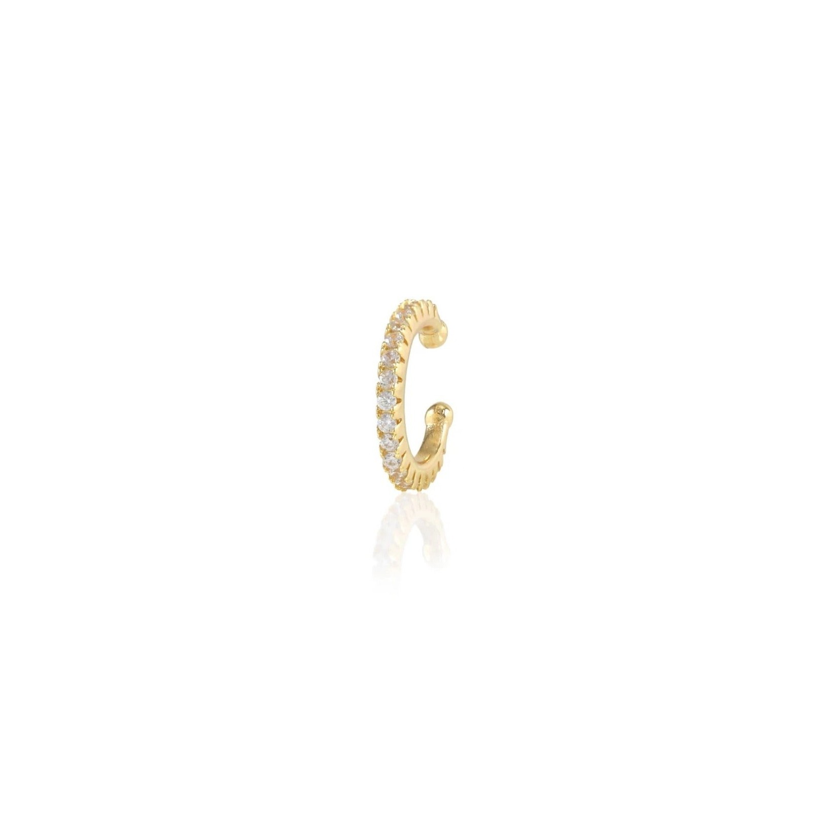 Kris Nations Round Crystal Ear Cuff Gold