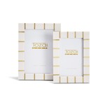 Two's Company Brass Lines Photo Frame, 5x7