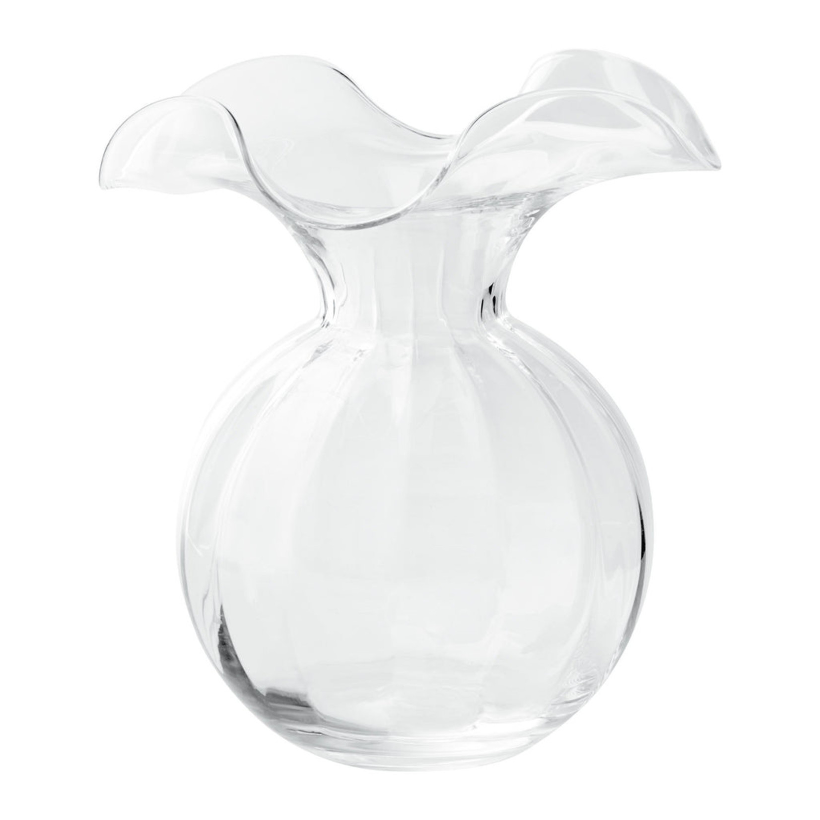 Vietri Hibiscus Small Fluted Vase, clear, 7"H