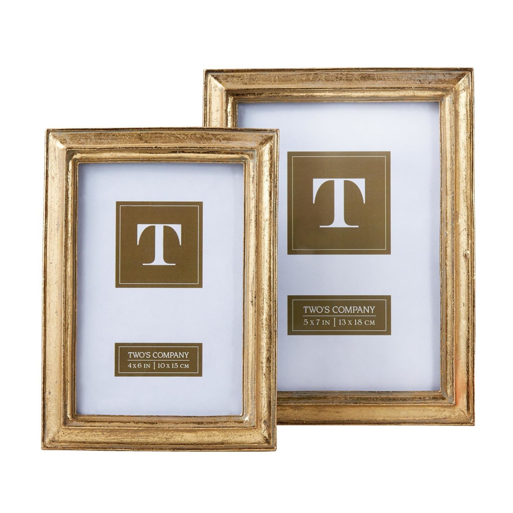 Two's Company Gold Leaf Photo Frame, 4x6