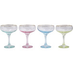 Vietri Rainbow Pastel Assorted Coupe Champagne Glasses, Set/4
