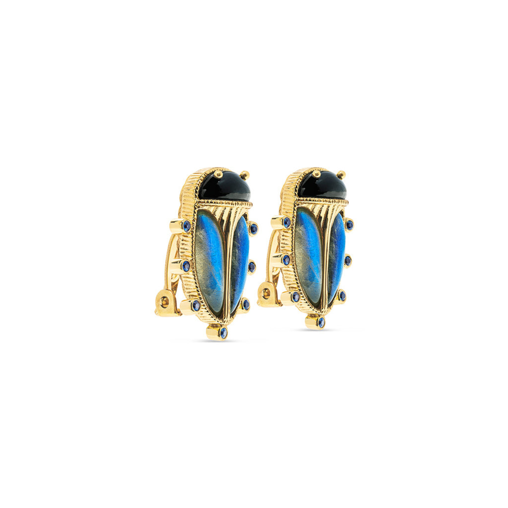 Capucine De Wulf Scarab Clip Earrings