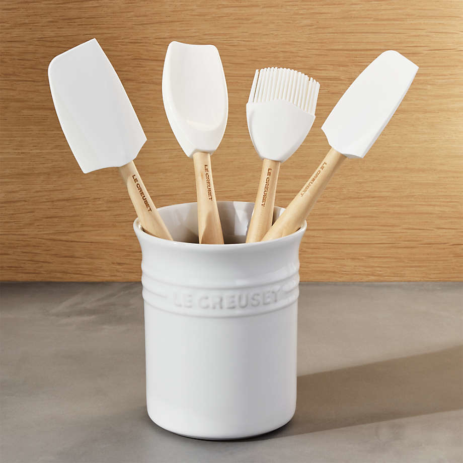 Le Creuset Silicone Craft Series Utensil Set with Stoneware Crock