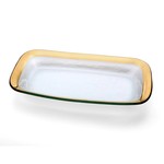Annieglass Roman Antique Asparagus Bowl, Gold, 11x7"