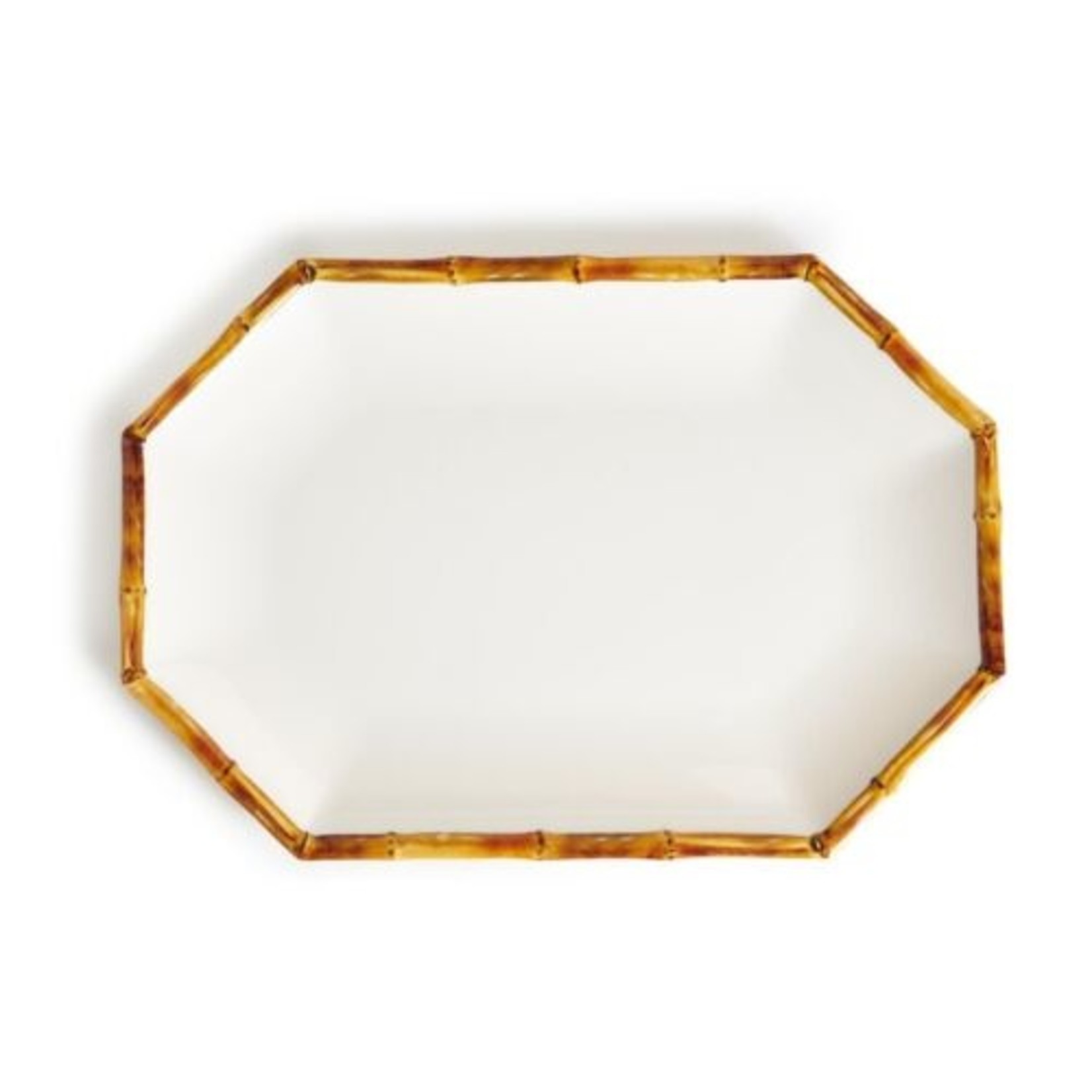 Two's Company Octagonal Bamboo Tray