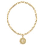 enewton Classic Gold 3mm Bead Bracelet Signature Cross Gold Disc