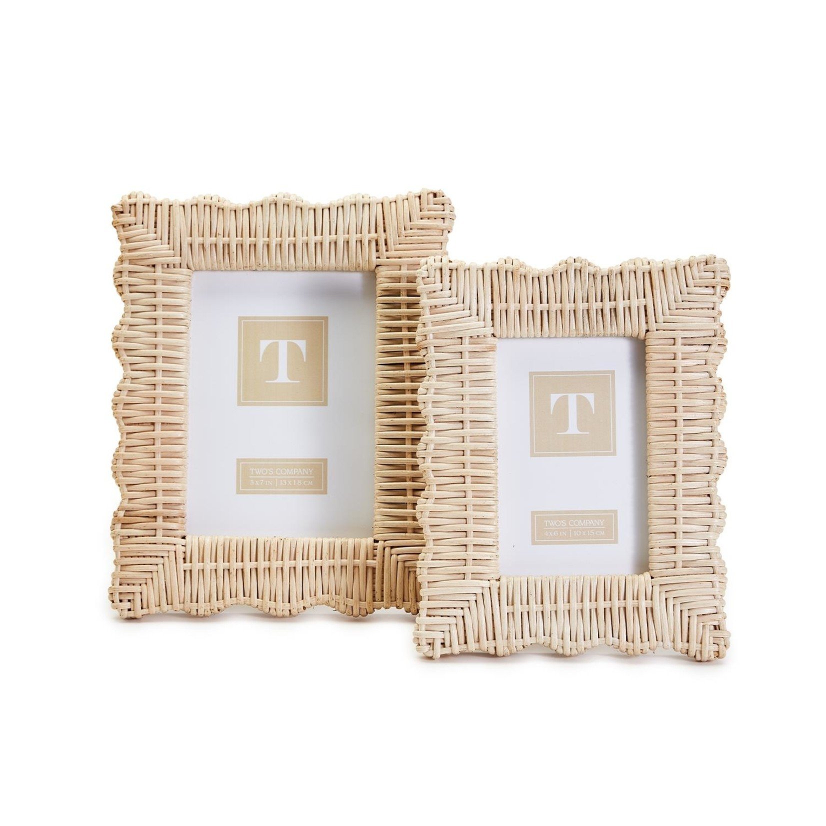 Two's Company Wicker Weave Photo Frames, 5x7