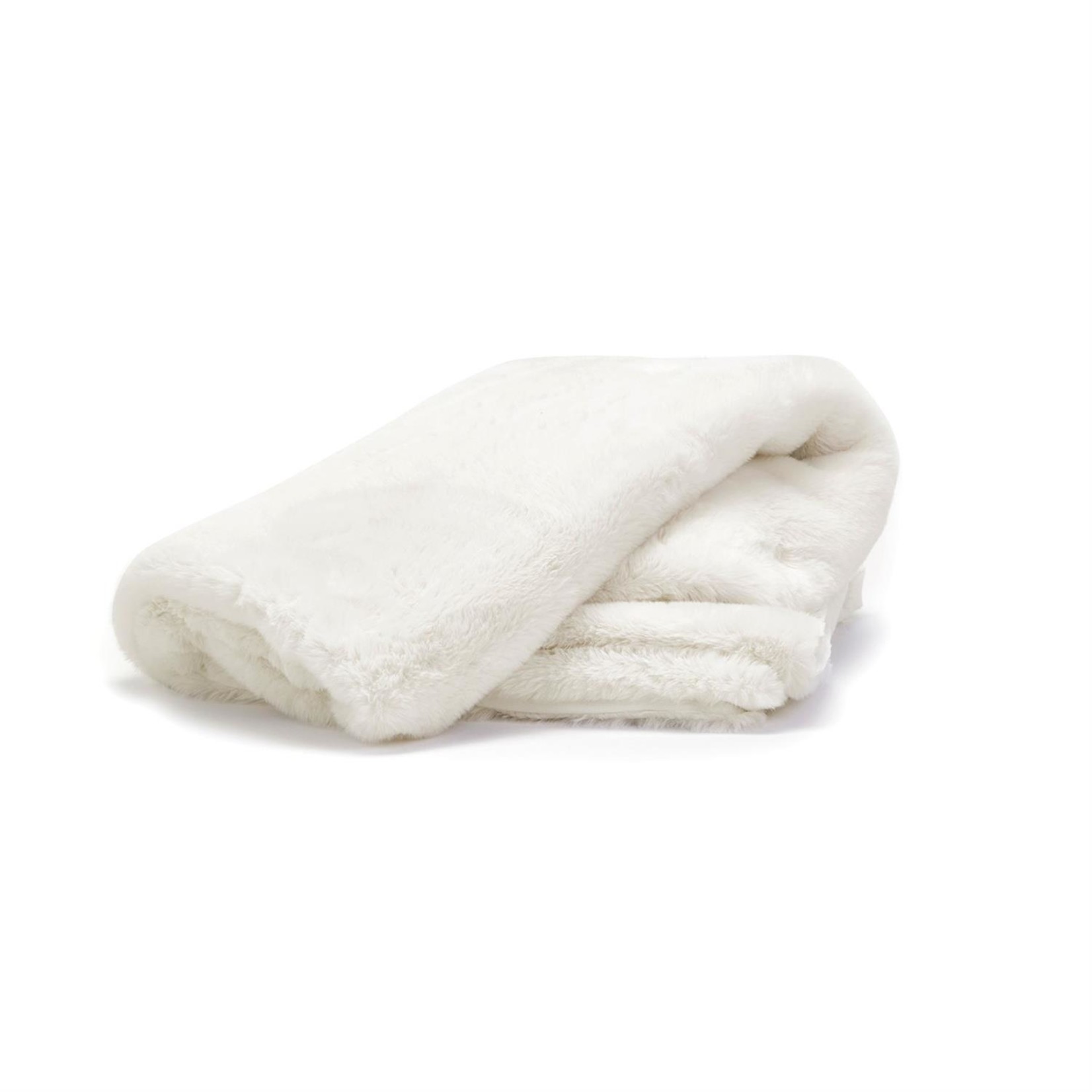 Two's Company Luxurious Double Sided White Faux Fur Throw Blanket