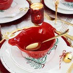 Vietri Lastra Holiday Figural Red Bird Dipping Bowl