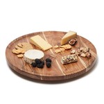 Two's Company Rotating Charcuterie Board with Hand-Etched Border
