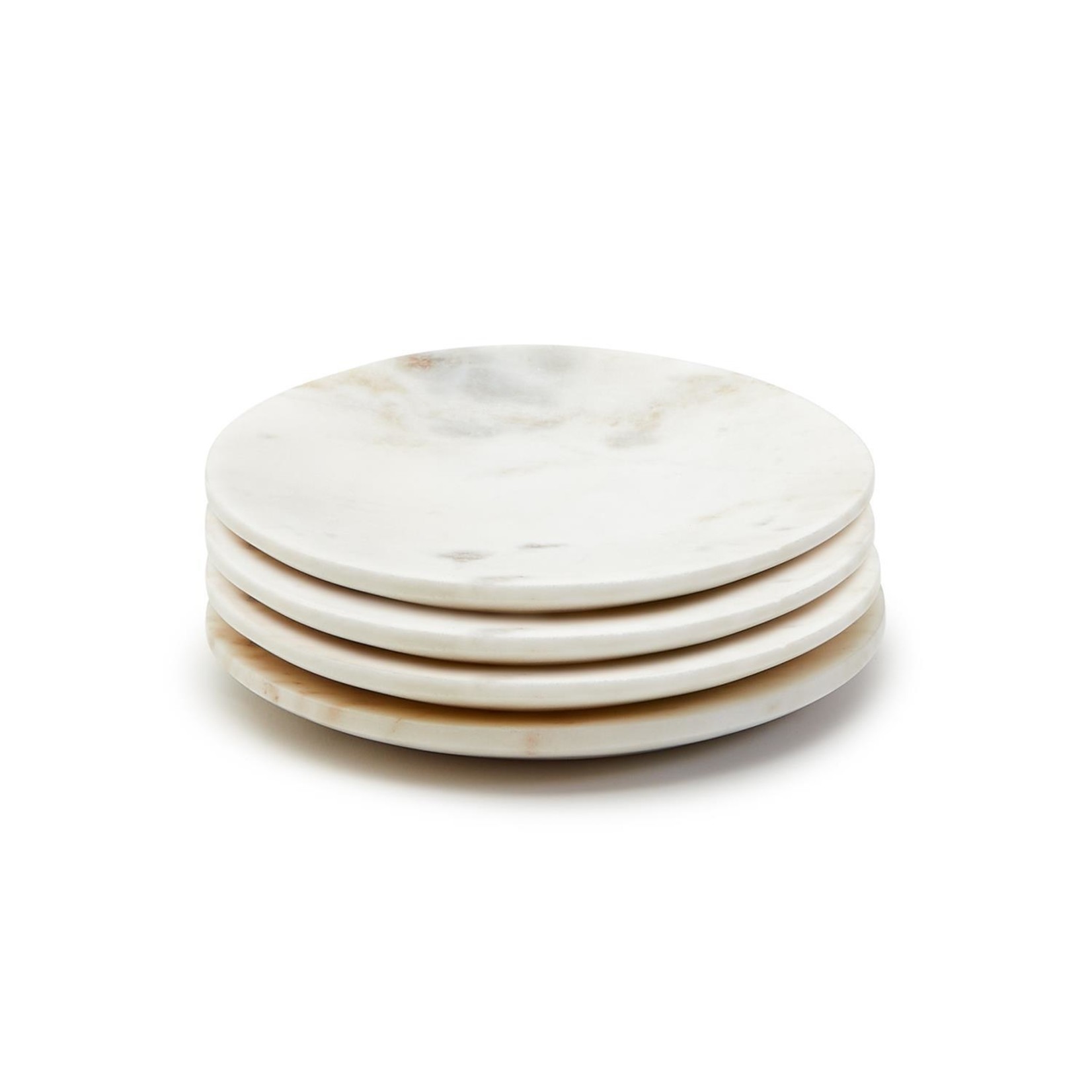 Two's Company Artesia S/4 White Marble Coasters