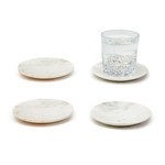 Two's Company Artesia S/4 White Marble Coasters