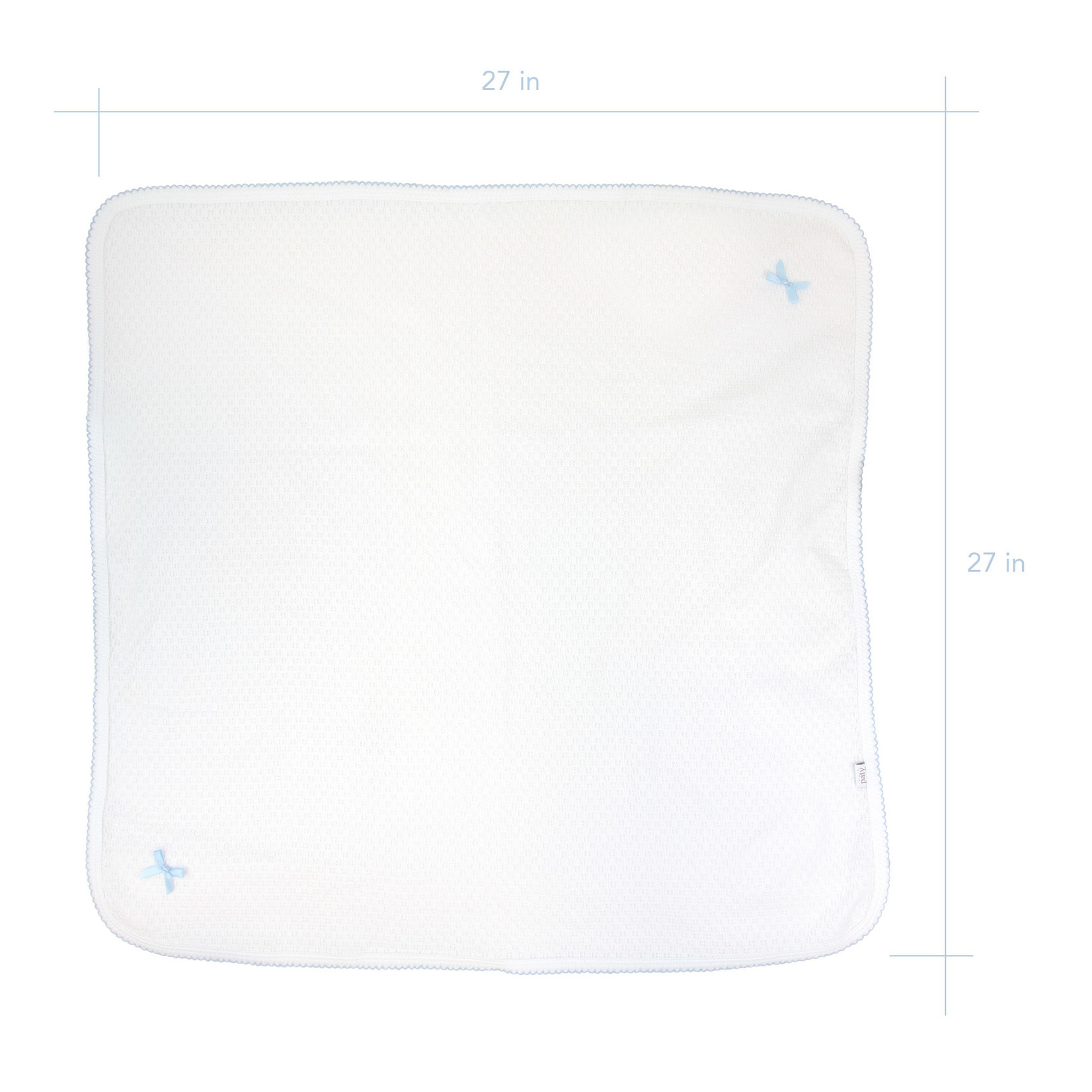 Paty White Swaddle Blanket w/ Trim