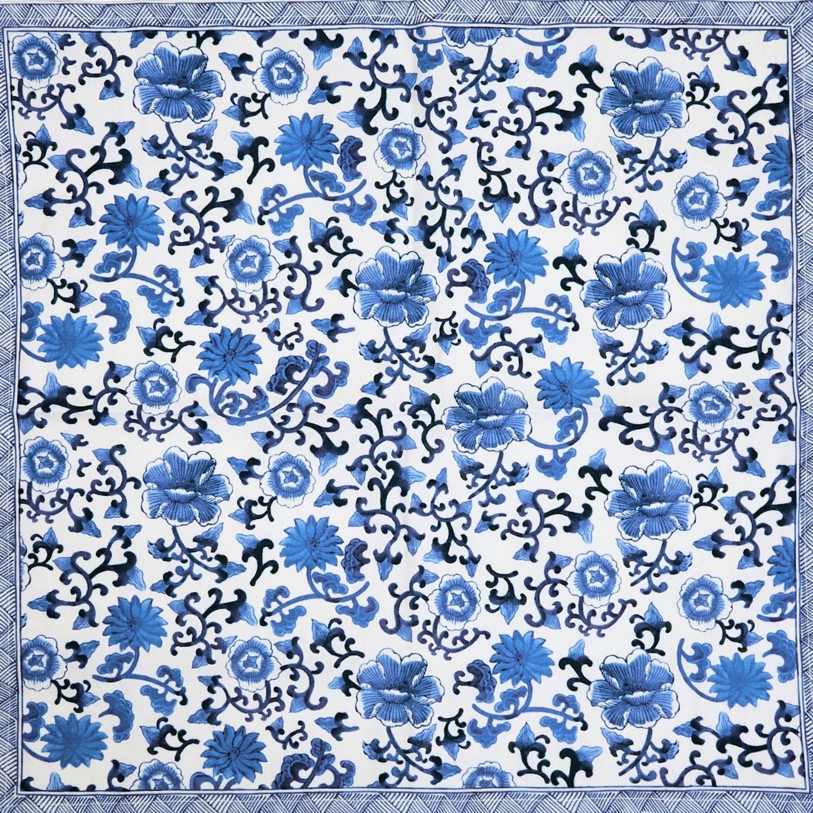 Blue and White Floral Cloth Napkins, Set of 4 - Emory Valley Mercantile