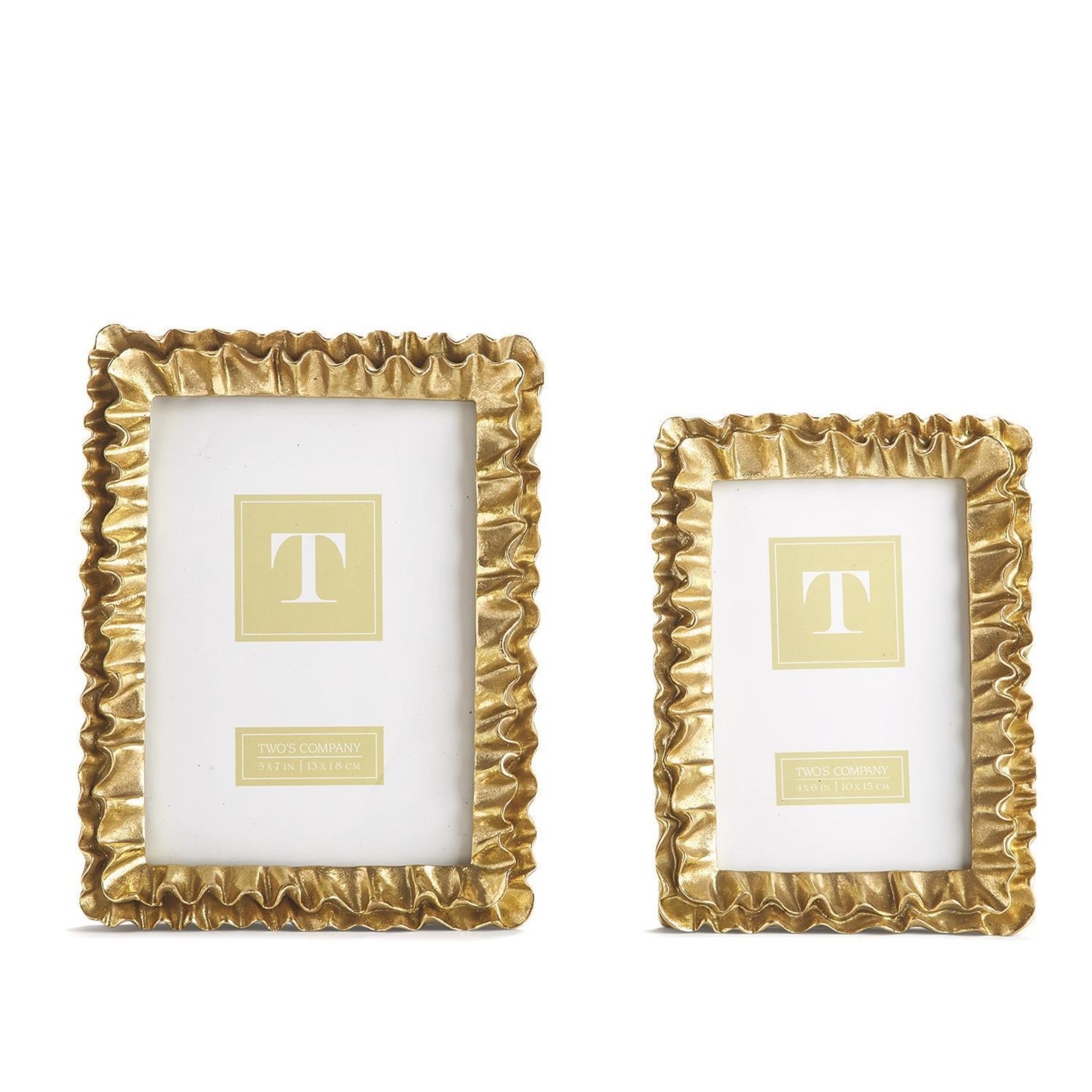 Two's Company, Inc. Gold Ruffles Frame, 4x6