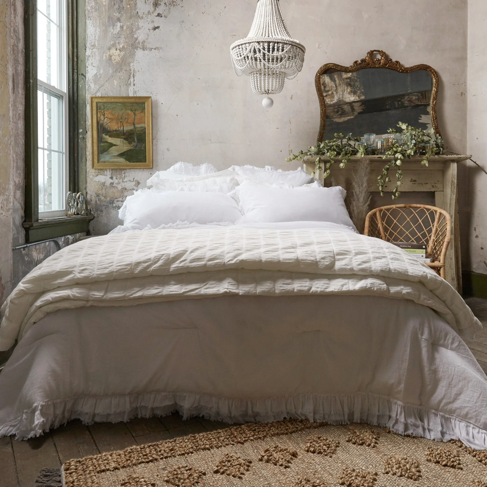 Patina Vie Frayed Edge 3 Piece Comforter Set King