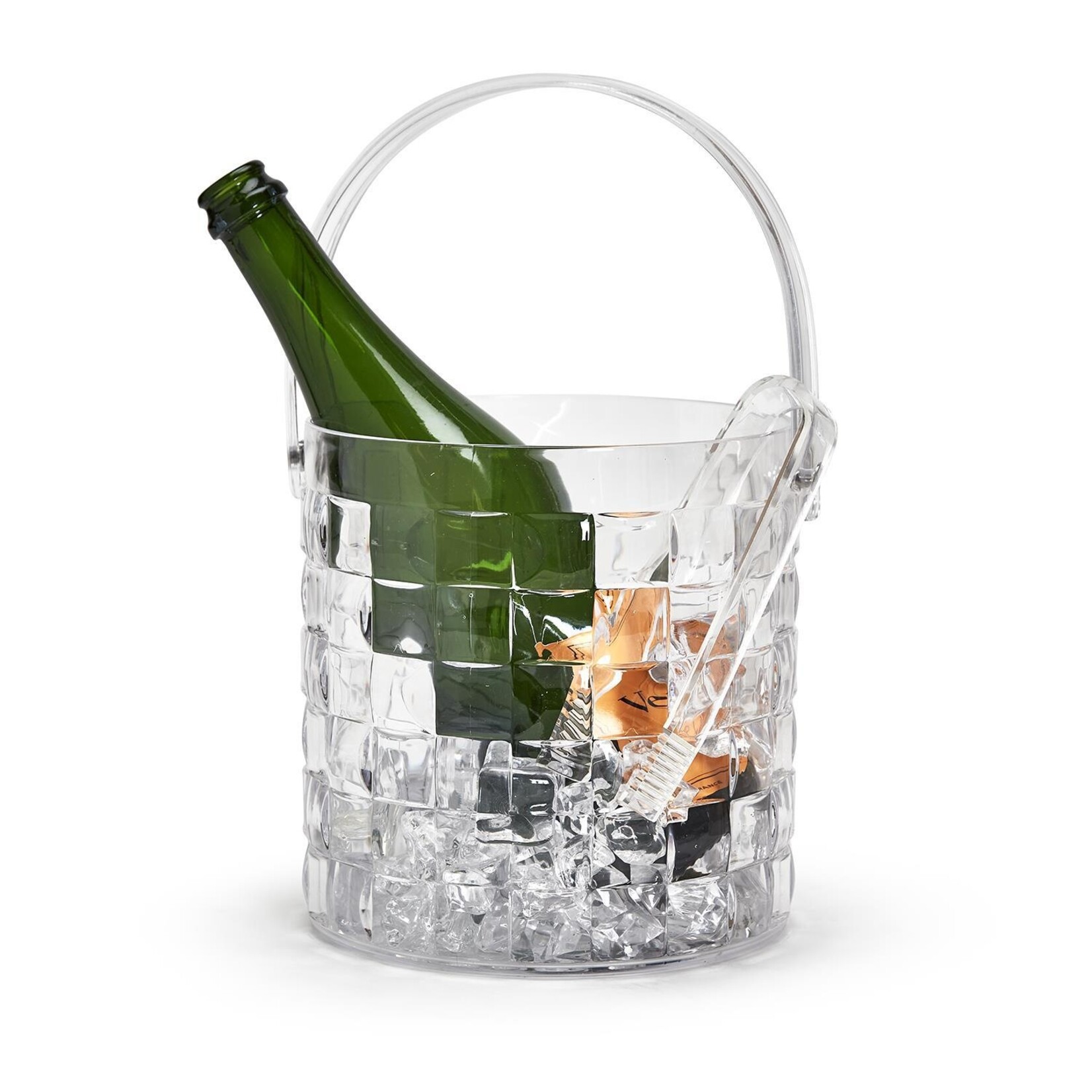 Two's Company Cubed Double Wall Ice Bucket with Tongs