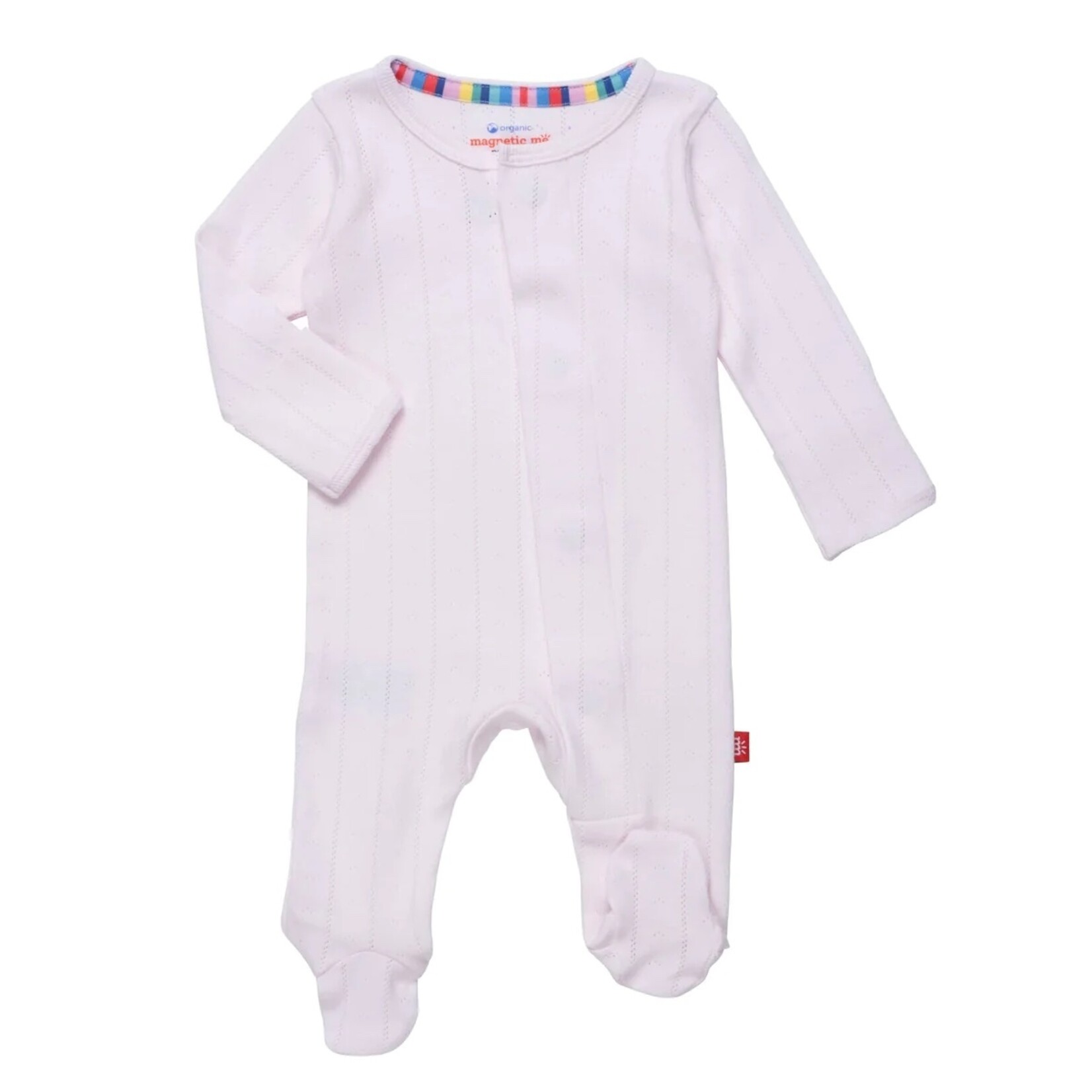Magnificent Baby Love Lines Pink Pointelle Footie