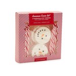 Two's Company Snowman 12 Pc Hot Cocoa Set in Gift Box Includes: 6 Vanilla Marshmallow Toppers and 6 Peppermint Candy Cane Stirrers