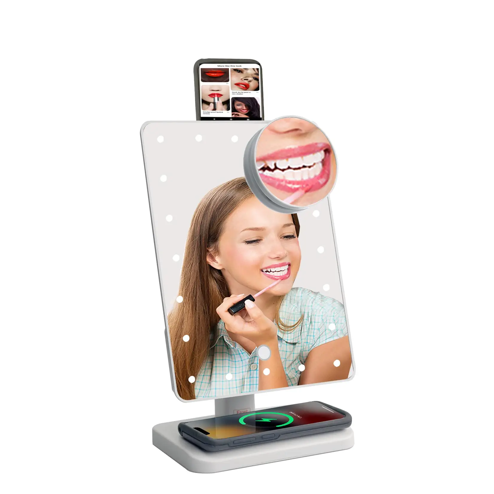 Wireless Express Glam Studio Vanity Mirror with Bluetooth Speaker/Charger