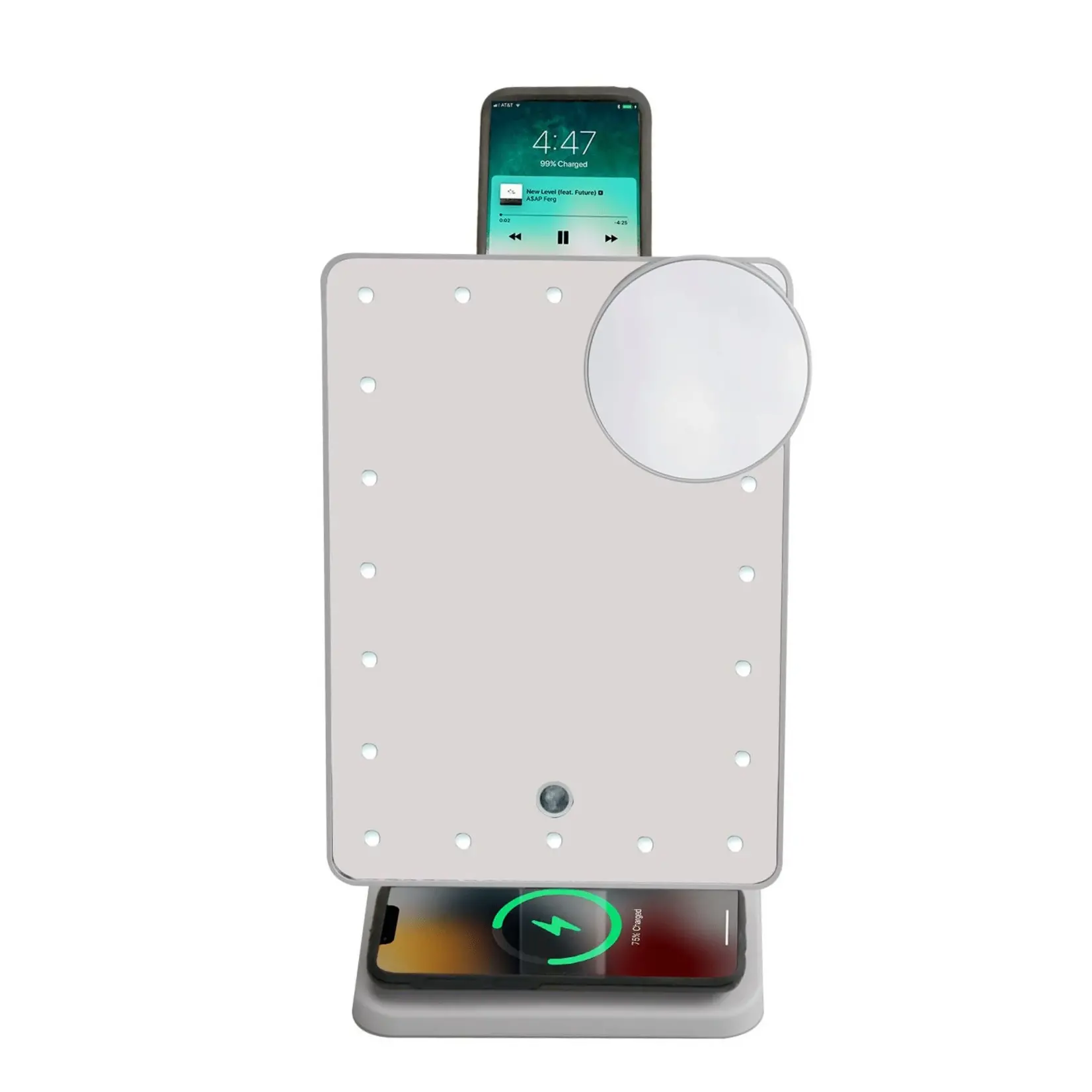 Wireless Express Glam Studio Vanity Mirror with Bluetooth Speaker/Charger