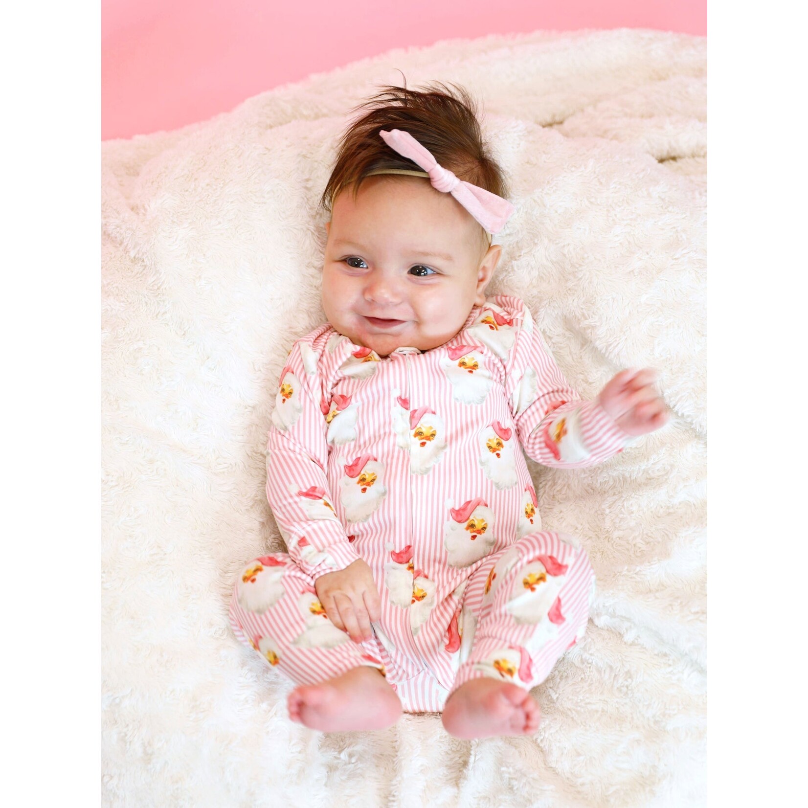 Mary Square Baby PJ Set Santa Baby Red