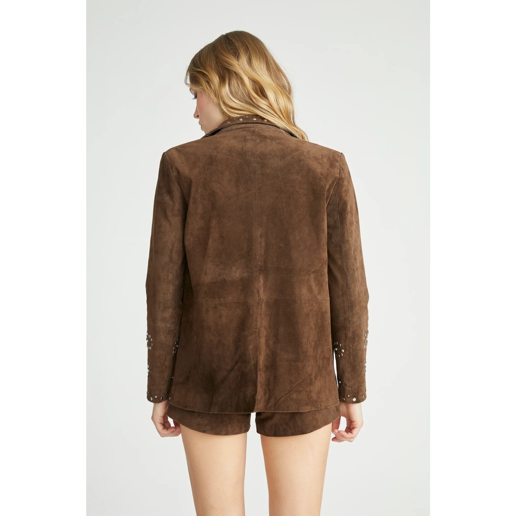 Driftwood Chocolate Suede Studded Jacket