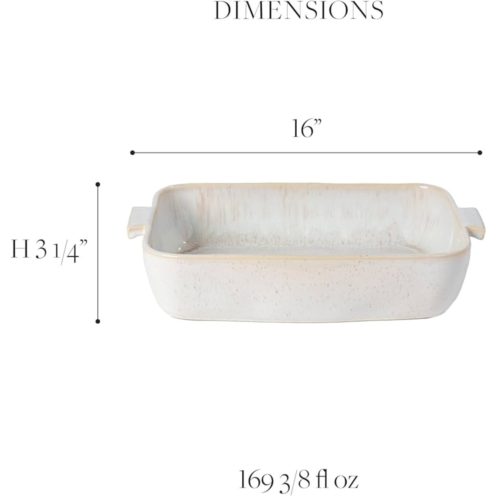 Casafina Eivissa Rectangle Baker, Sand Beige, 16"