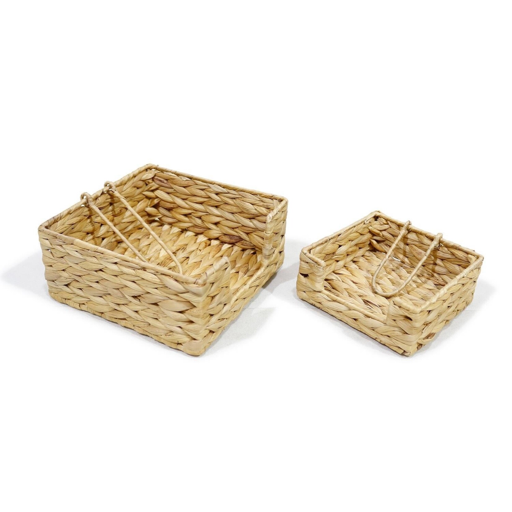 Two's Company Hand-Crafted Fish Bone Weave Water Hyacinth Luncheon Napkin Holder