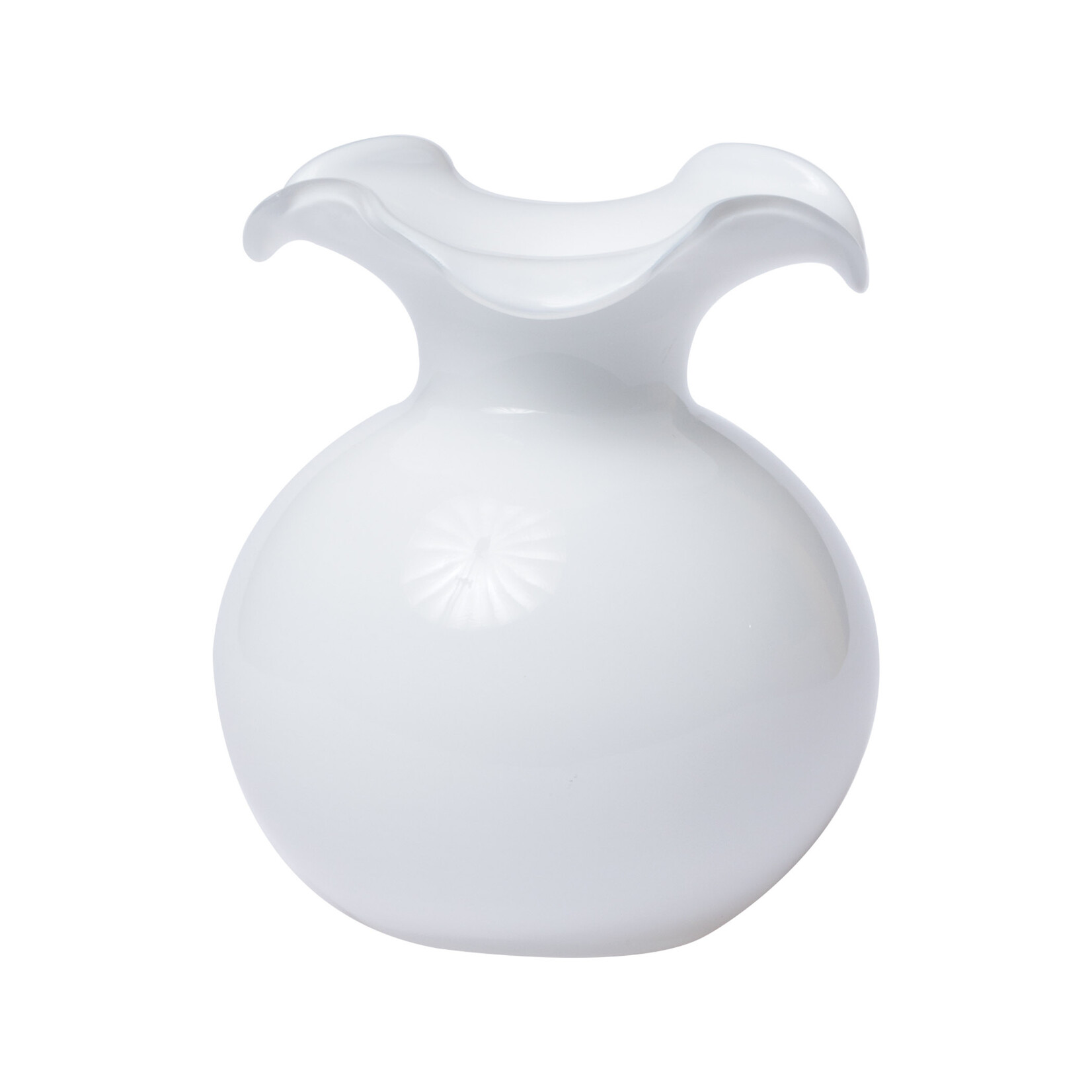 Vietri Hibiscus Glass White Medium Fluted Vase
