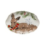 Casafina Deer Friends Small Oval Platter 13"
