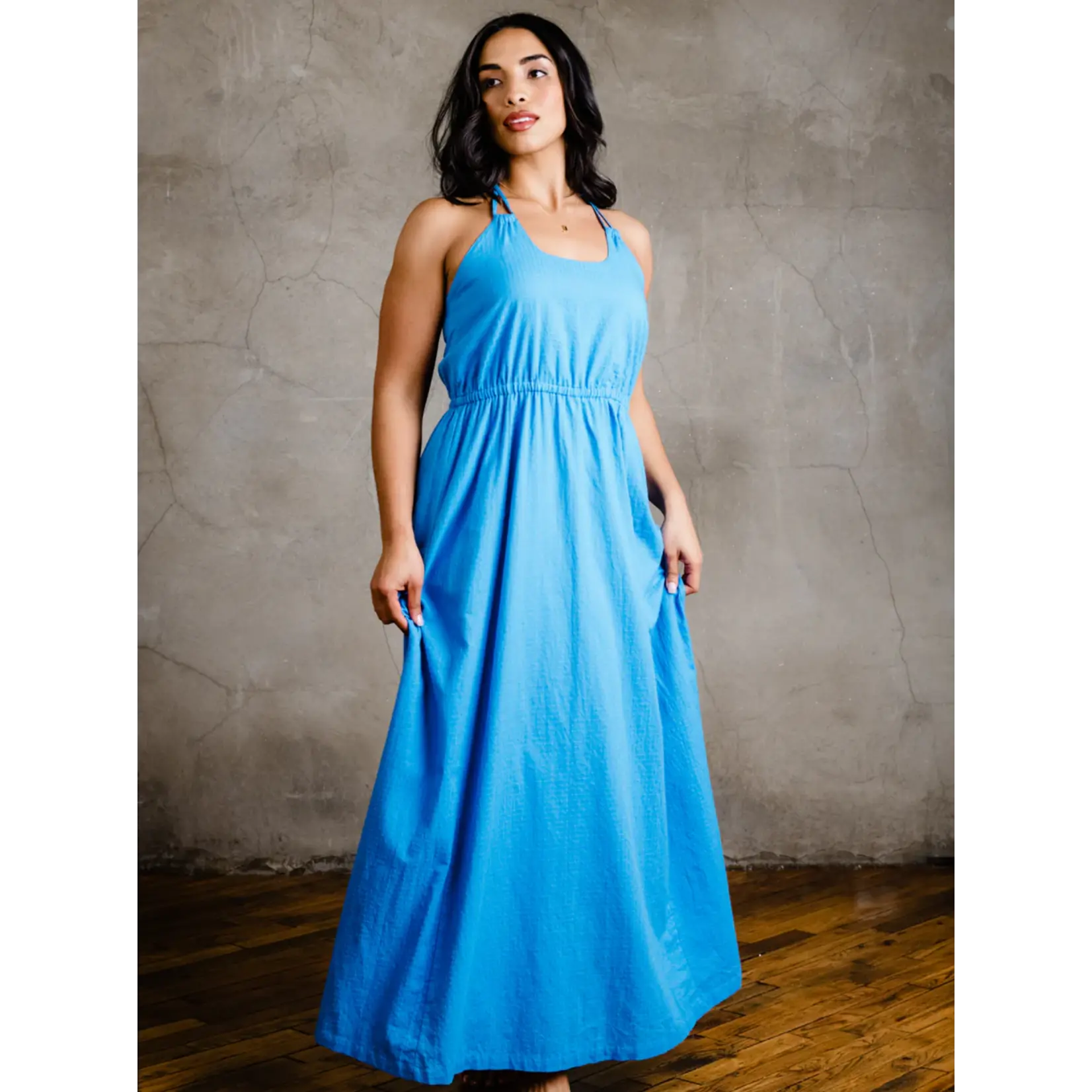 Able Jazmyn Strappy Maxi Dress Santori Blue