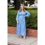 Able Leia Long Sleeve Maxi Dress Blue Blooming Floral