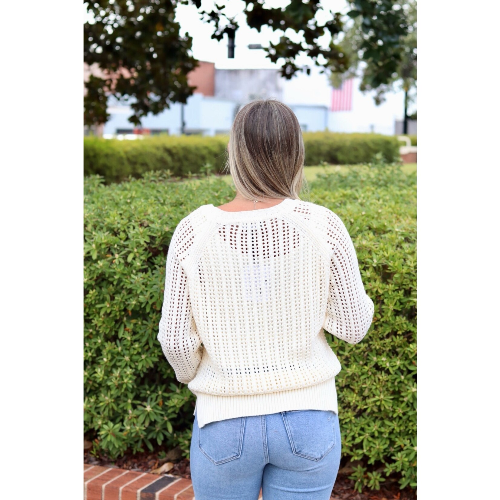 Able Taylor Mesh Sweater Almond