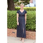 Able Isabella Maxi Dress Black Scattered Rose