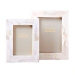 Two's Company Starburst 5x7 Mother of Pearl Photo Frame in Gift Box
