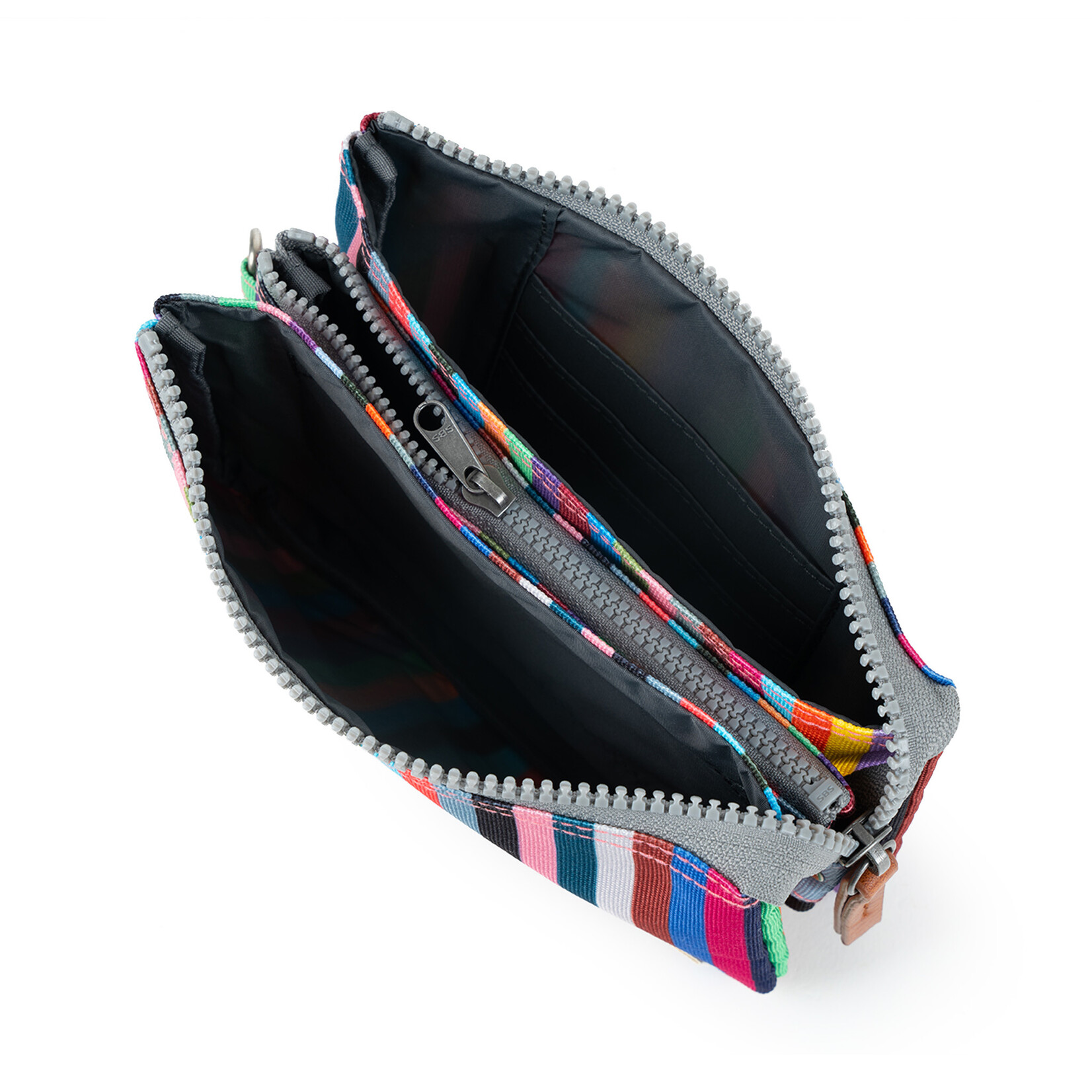 ORI London Carnaby with Wrist Strap Multi Stripe Recycled Canvas - Medium