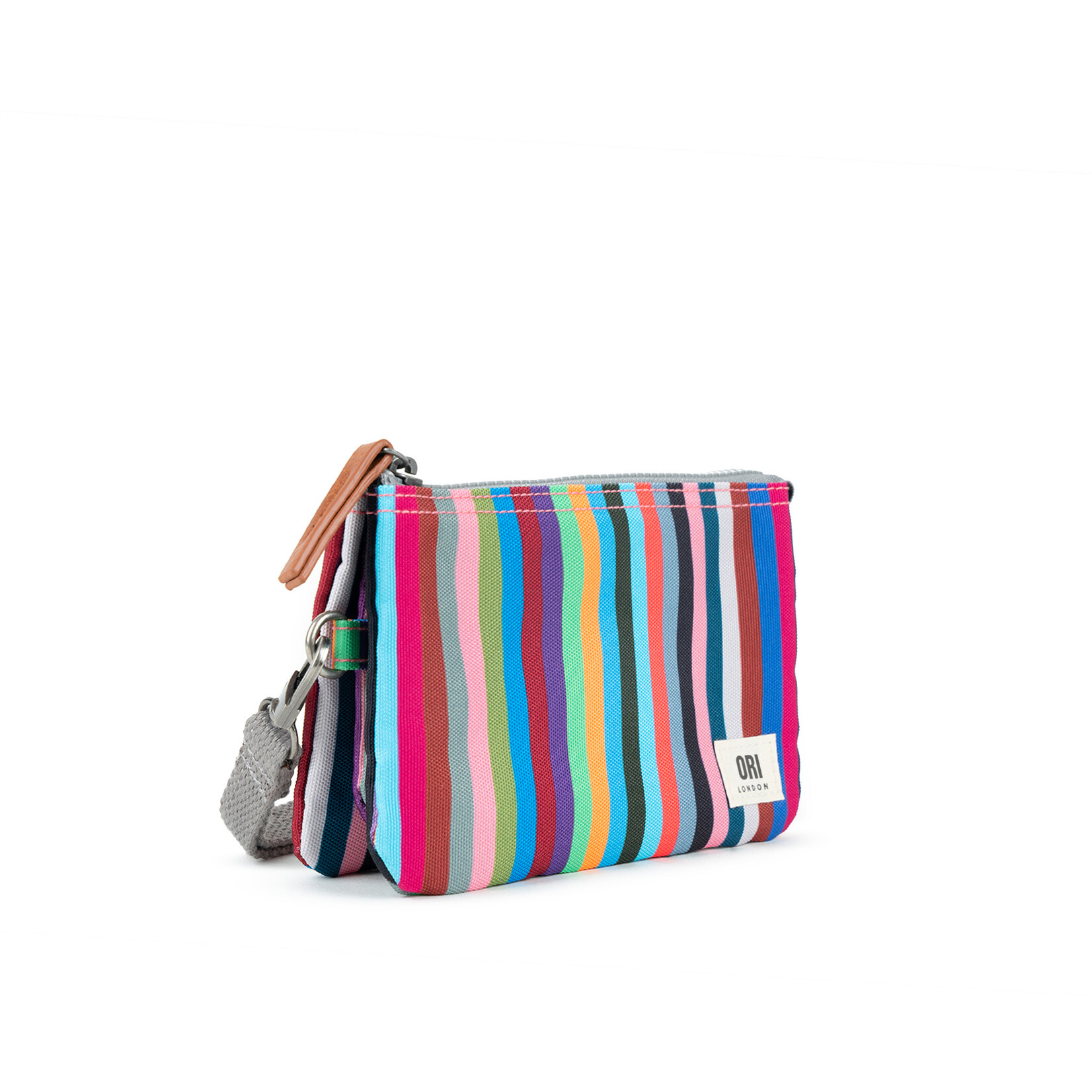 ORI London Carnaby with Wrist Strap Multi Stripe Recycled Canvas - Medium