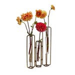 Two's Company Golden Lavoisier S/3 Hinged Flower Vases with Antiqued Gold Leaf Finish