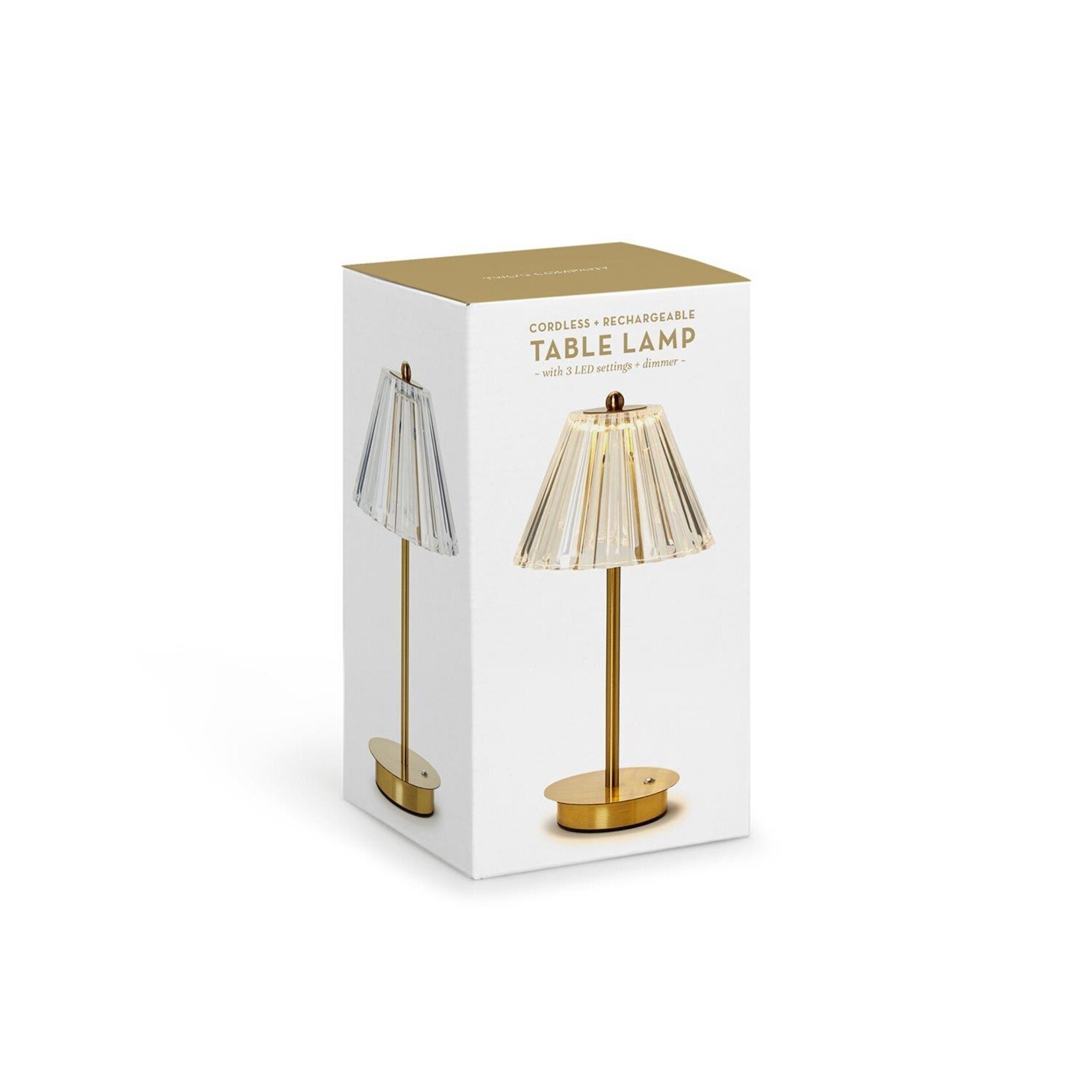 Two's Company LED Cordless Table Lamp with Acrylic Shade in Gift Box