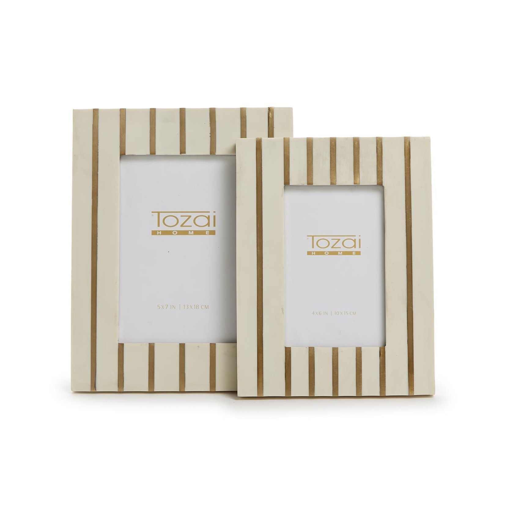 Two's Company Brass Inlay Photo Frame 5x7