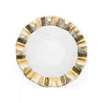 Annieglass Ruffle Wine Coaster, Gold, 7.5